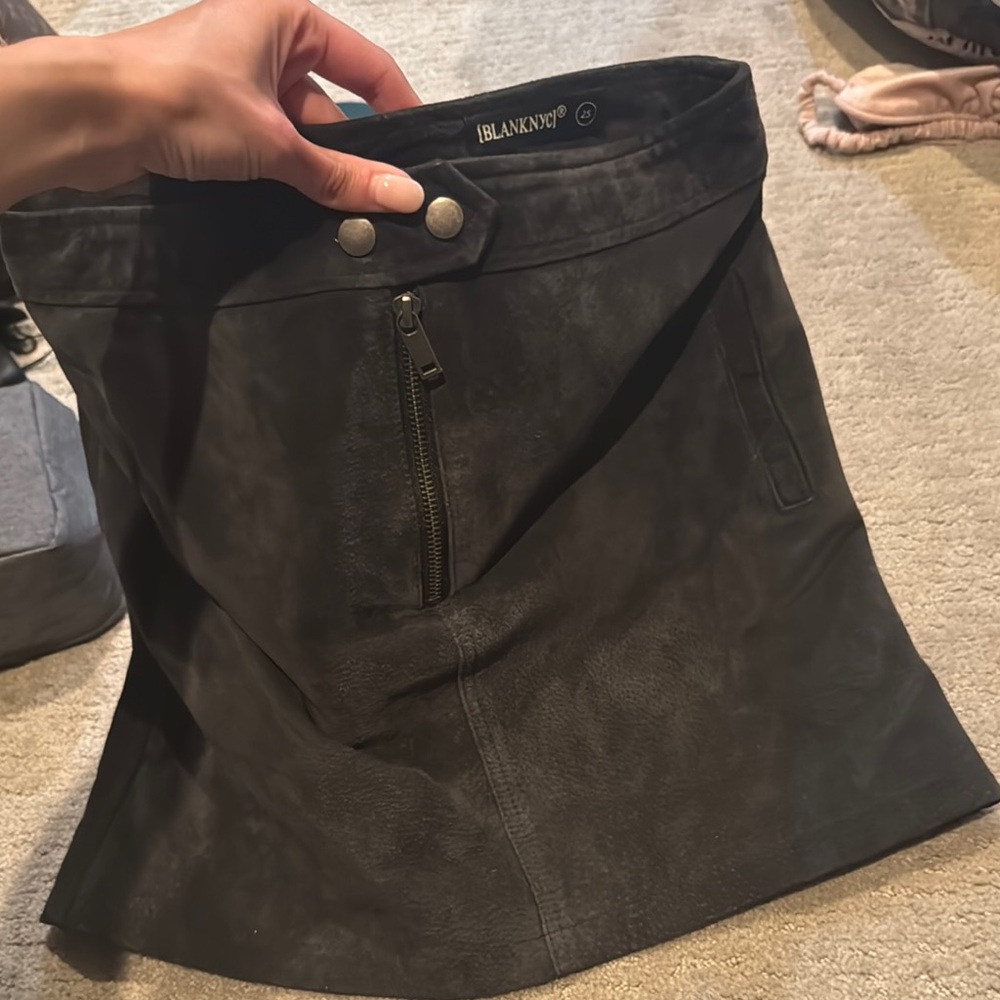 Blank NYC Black A-Line Mini Skirt for Work